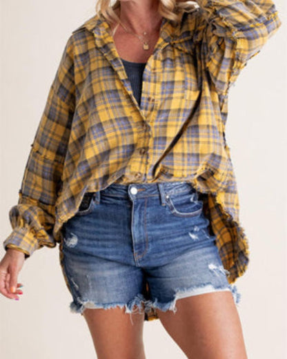 Stylische Frauenkleidung Flanell Übergröße