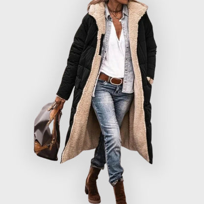 Warm gefütterter Winter-Puffer-Mantel Damen