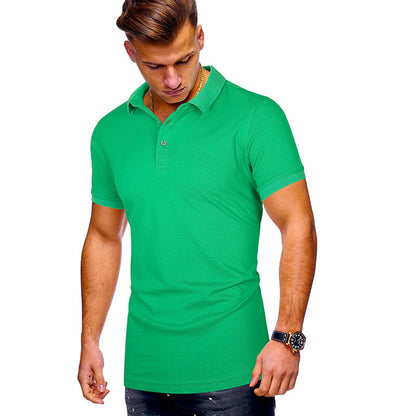 Herren Poloshirt Baumwolle Modern Stehkragen