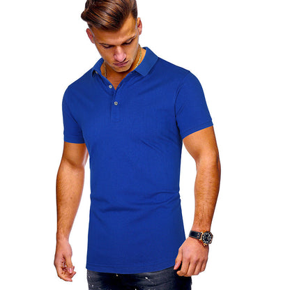 Herren Poloshirt Baumwolle Modern Stehkragen