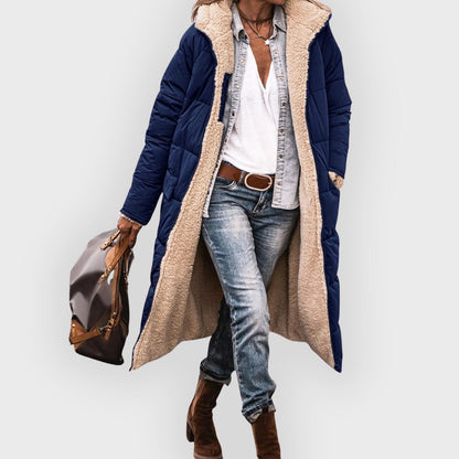 Warm gefütterter Winter-Puffer-Mantel Damen