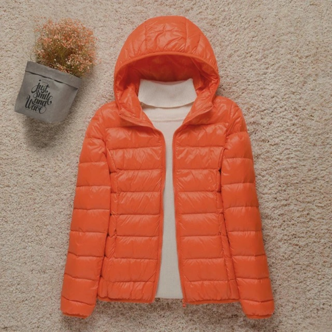 Damen Winterjacke Leicht Gepolstert Mit Kapuze