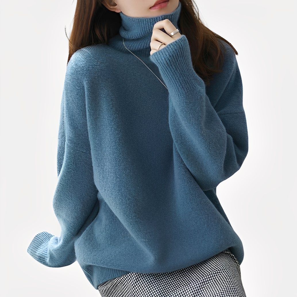 Stilvoller Damen Pullover Rollkragen Eleganz