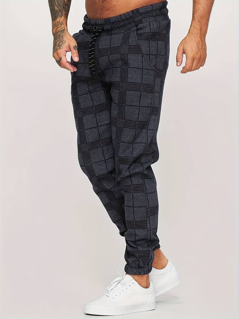 Herren Freizeithose Karo Muster Comfort Fit - IdealeKleiden