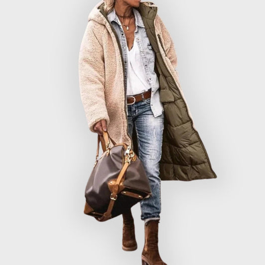 Warm gefütterter Winter-Puffer-Mantel Damen - IdealeKleiden