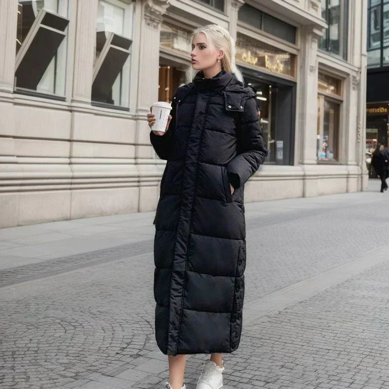 Winter Daunenmantel Lang Damen - Warm & Bequem Kapuze