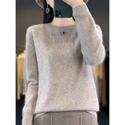Damenschwitzerpullover Weich Glitzernd