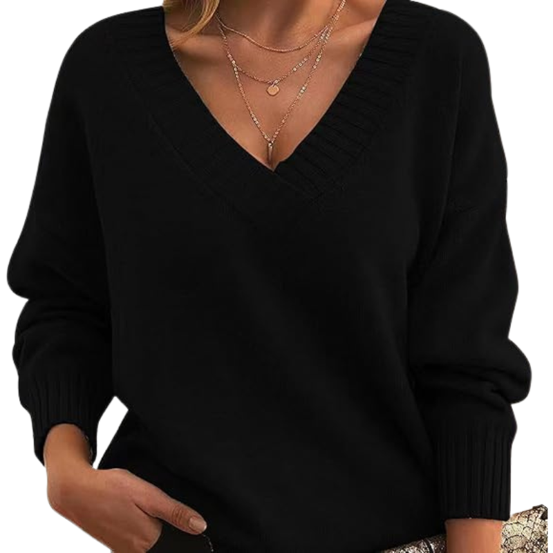 Stylisher V-Ausschnitt Pullover Frauen