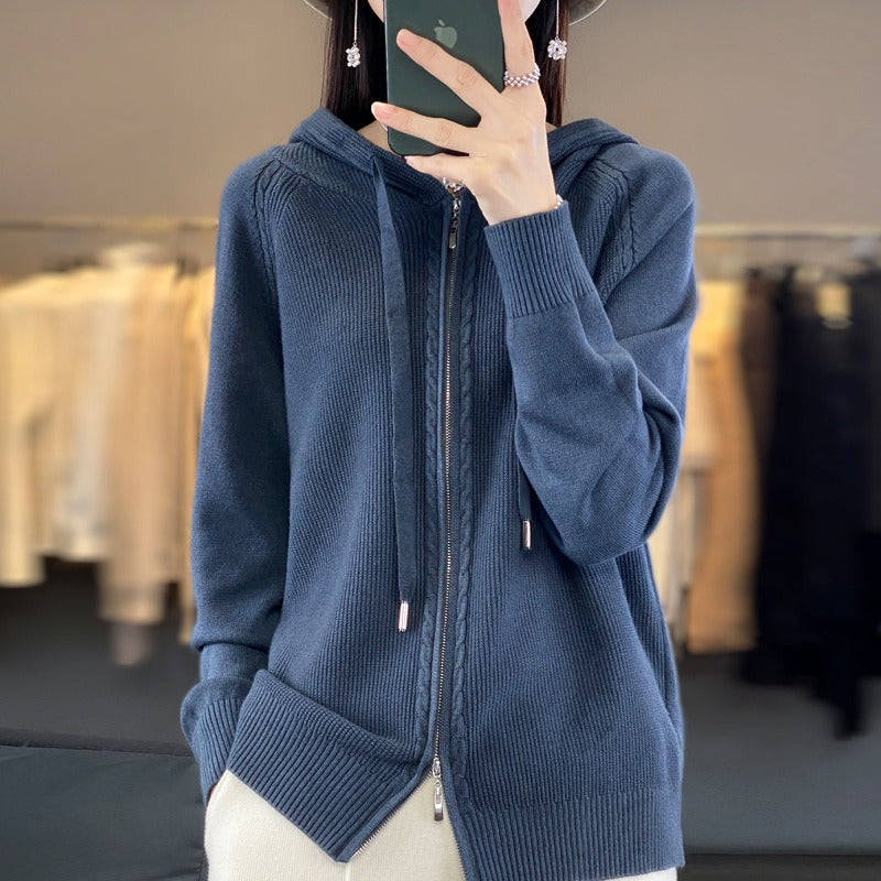 Praktische Reißverschluss Hoodie Damen