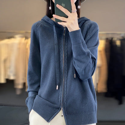 Praktische Reißverschluss Hoodie Damen
