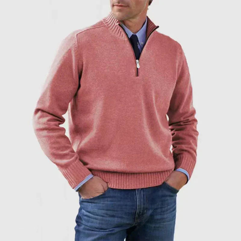 Herren Pullover Halbzipper Bequem Modern