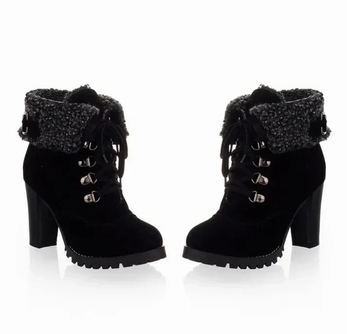 Winterstiefel Damen Hoch Absatz Stylisch