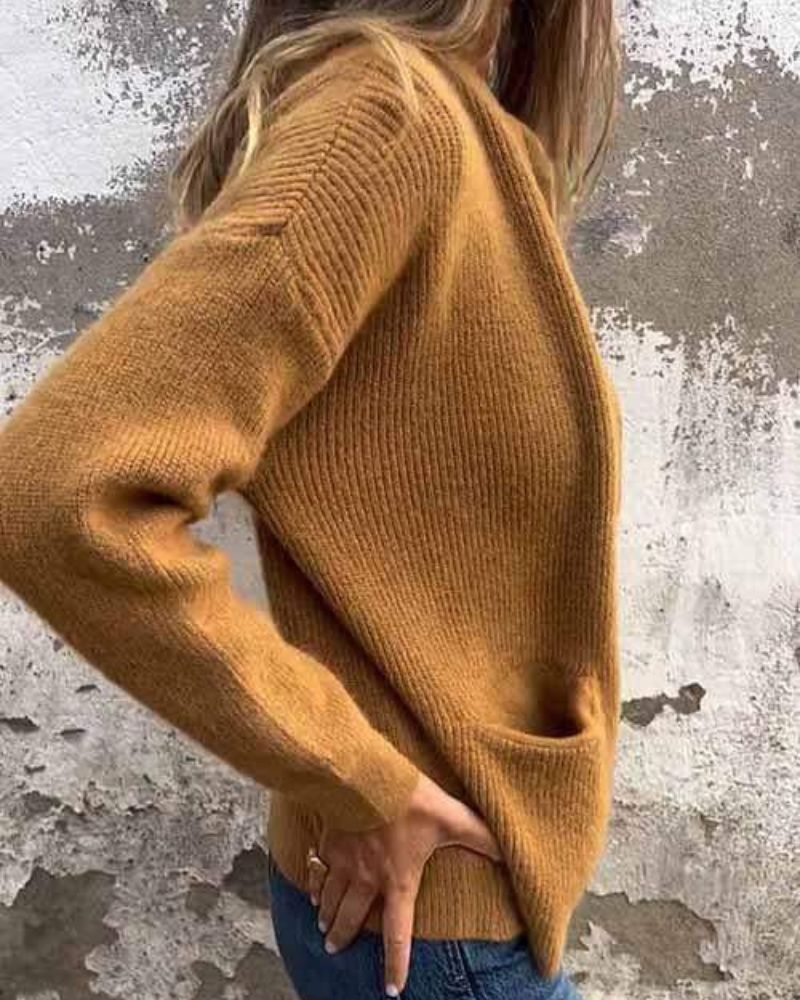 Praktischer Cardigan mit Reißverschluss und Seitentaschen