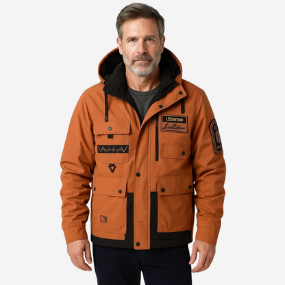Herren Outdoor-Jacke Warm Isoliert mit Abnehmbarer Kapuze - IdealeKleiden