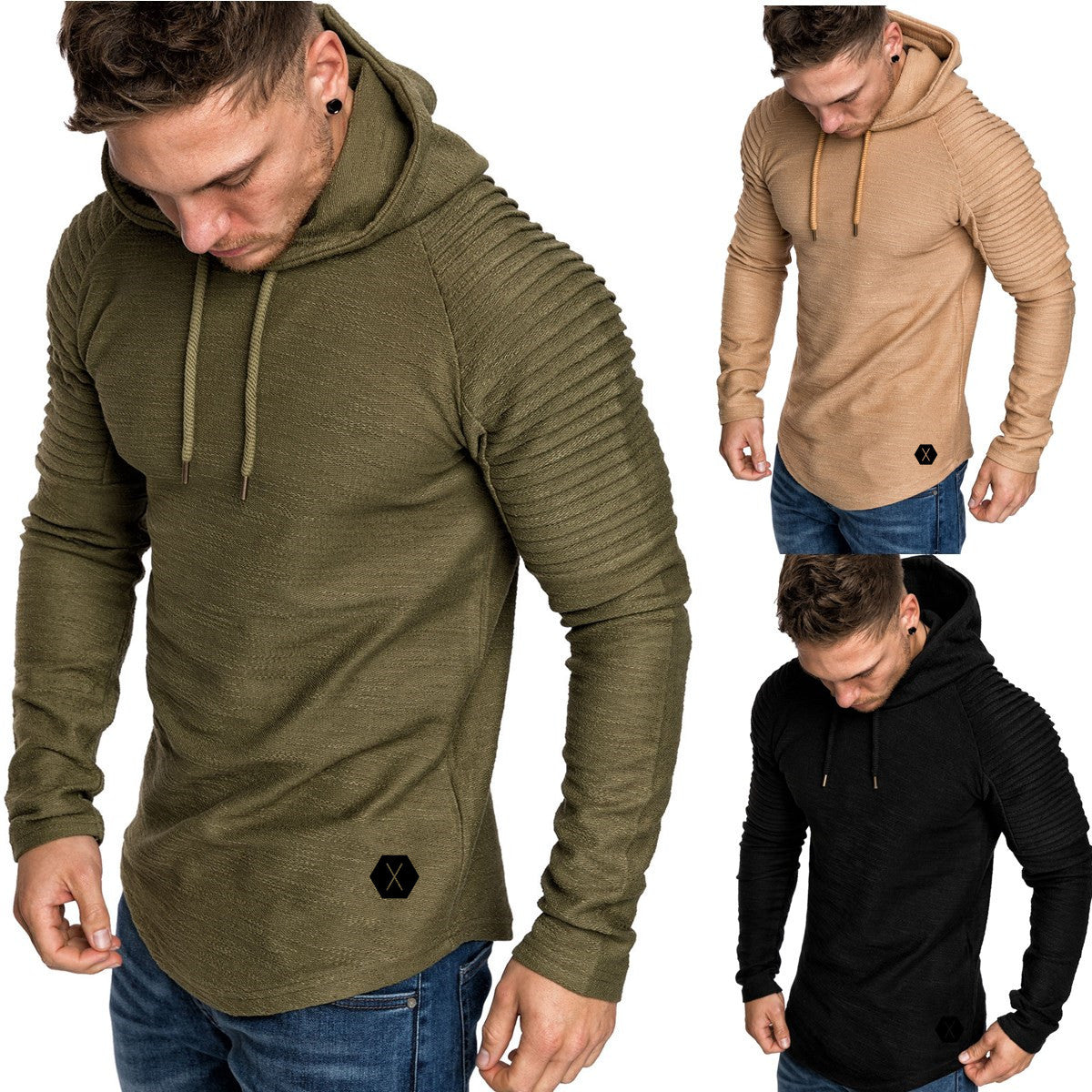 Herren Kapuzenpullover Modern Struktur Design - IdealeKleiden