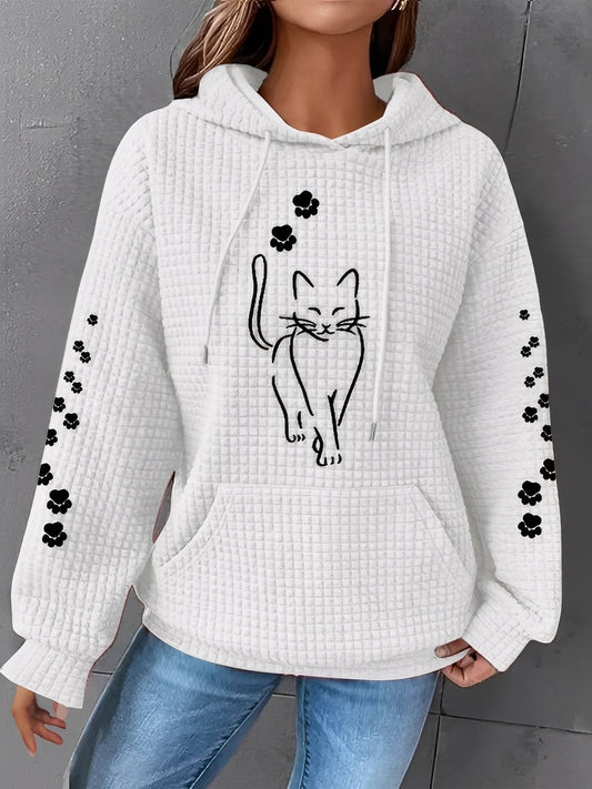 Stylische Damenjacke | Bedrucktes, Weiches Sweatshirt Kapuze - IdealeKleiden