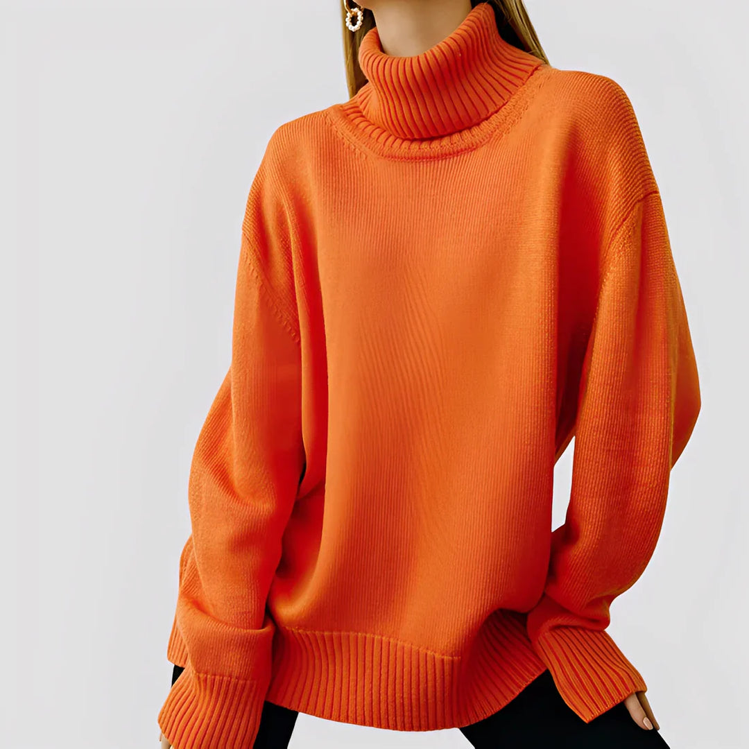 Großer Damen Rollkragen Pullover Einfach Elegant