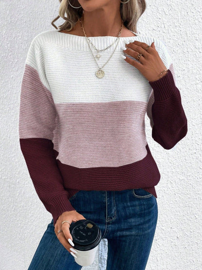Damen Pullover 3-Streifen Stil