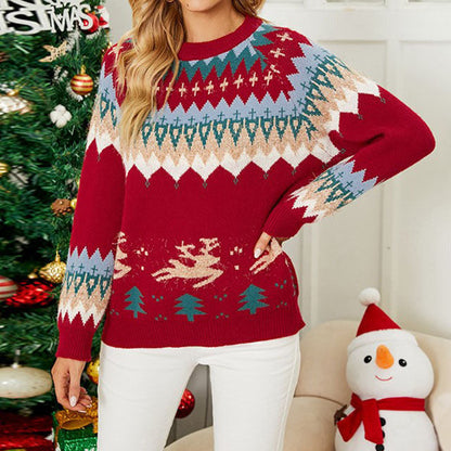 Bequemer Strickpullover Rundhals Damen
