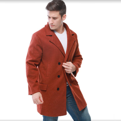 Herren Wollmantel Elegant Moderner Stil