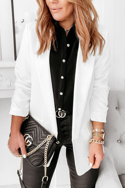 Damen Blazer Wickelkragen Elegant