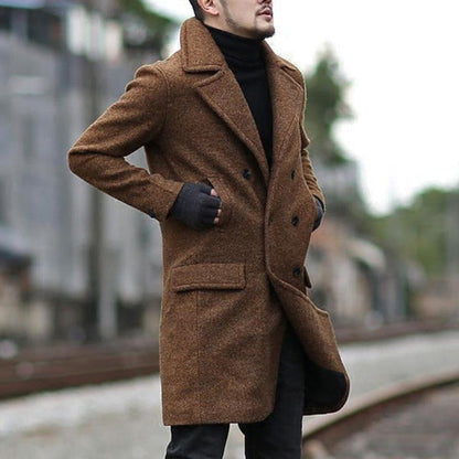 Herren Wollmantel Elegent Doppelreihen Knöpfe
