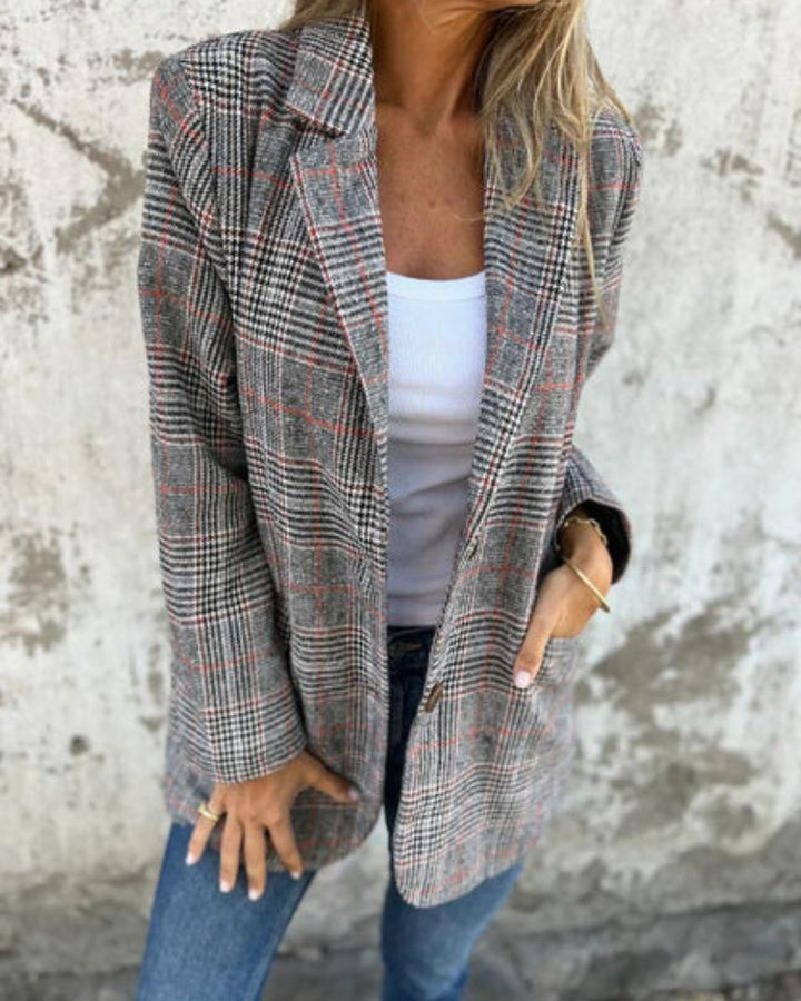 Eleganter Karierter Blazer Damen