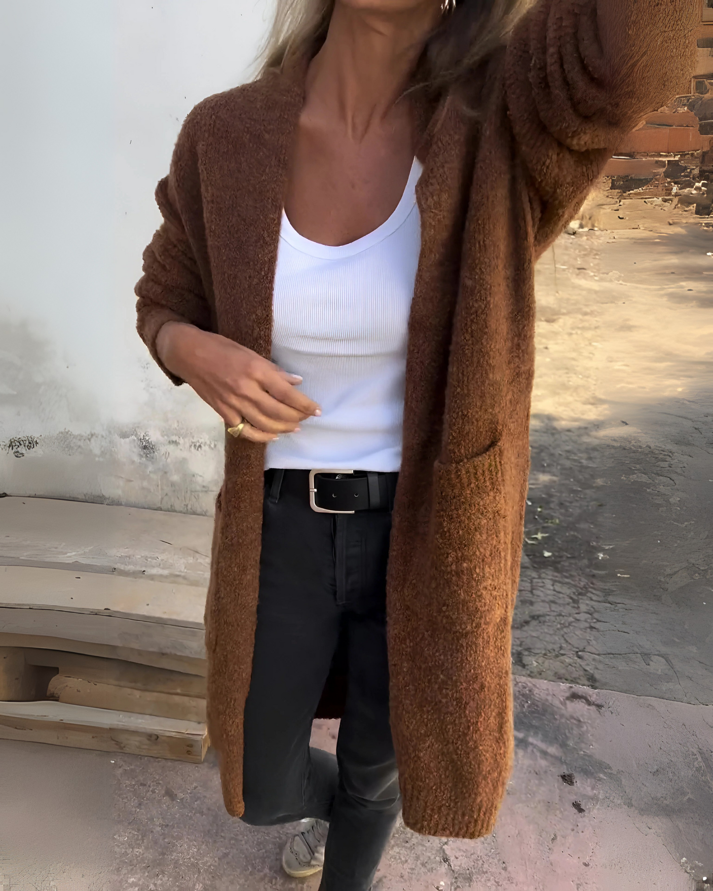 Bequemer Strickcardigan mit Taschen