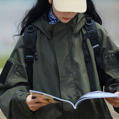 Wasserdichte Outdoorjacke Winddicht Schwarz - IdealeKleiden