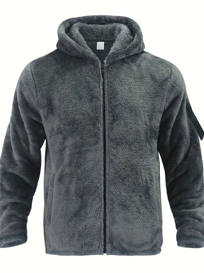 Herren Winterjacke Flauschig Reißverschluss