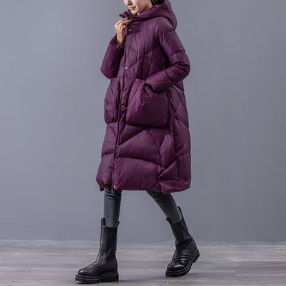 Kapuzenmantel Damen Große Taschen Bequem