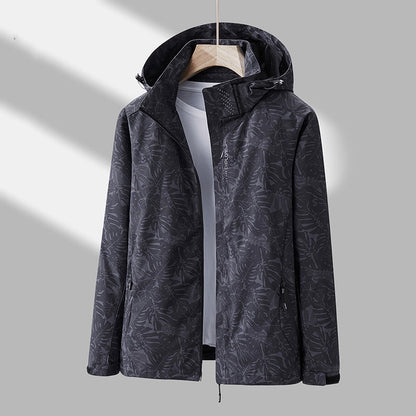 Stilvolle Damen Outdoor-Jacke Muster Kapuze