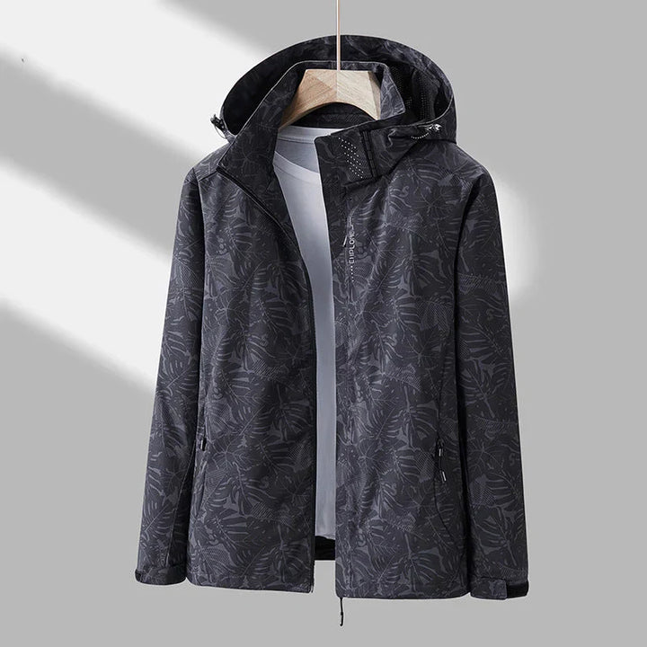 Damen Outdoor-Jacke Stylisch Kapuze Floral-Print
