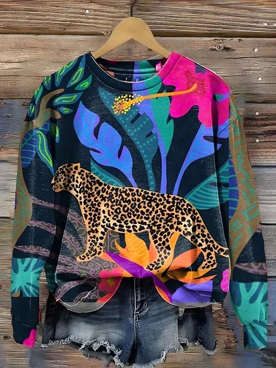 Stylische Pullover mit Tiermuster