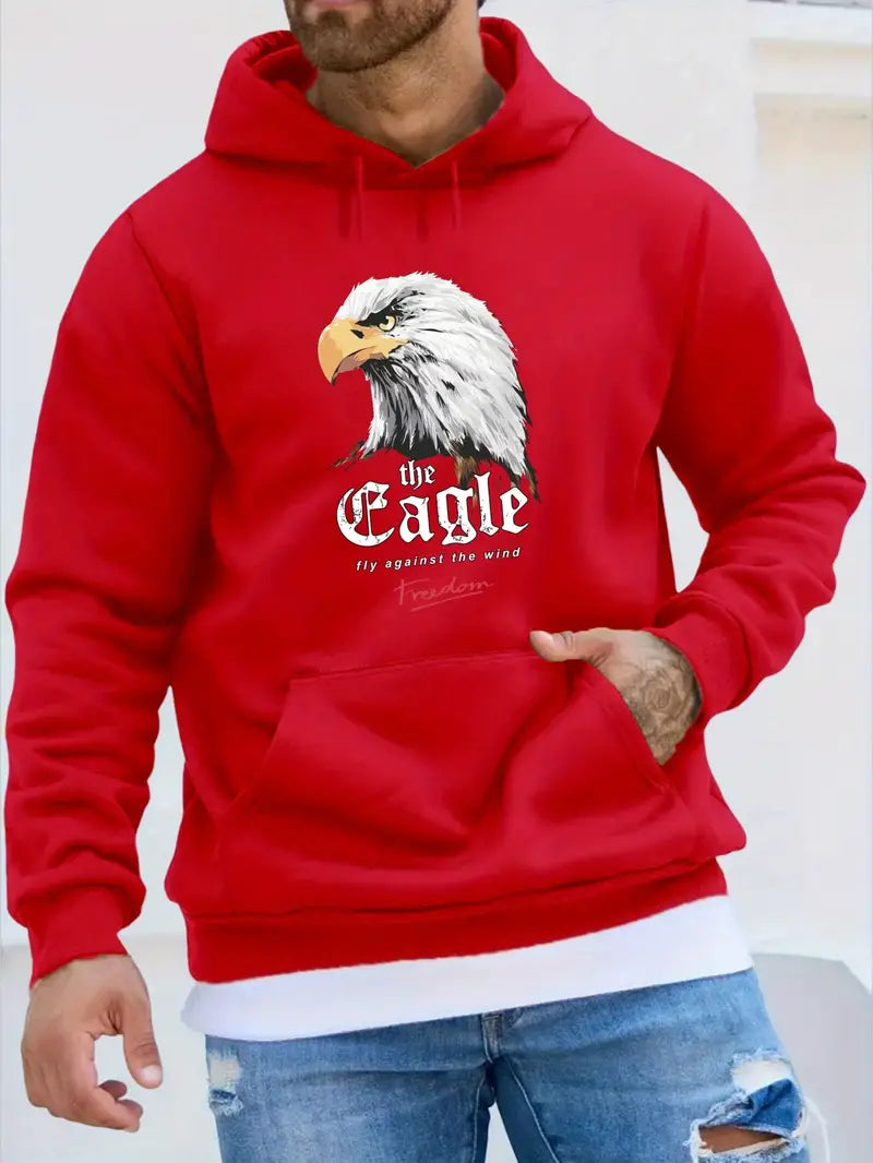 Herren Kapuzenpullover Adler Motiv Trendy - IdealeKleiden