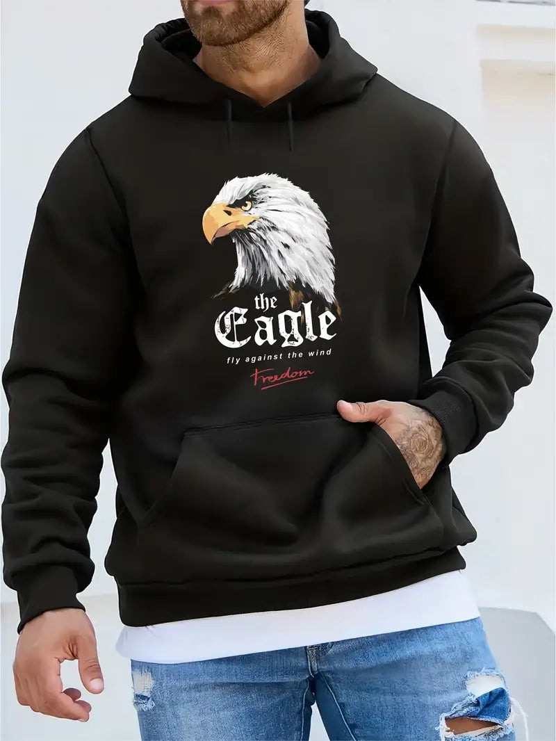 Herren Kapuzenpullover Adler Motiv Trendy