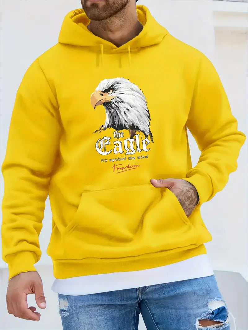 Herren Kapuzenpullover Adler Motiv Trendy