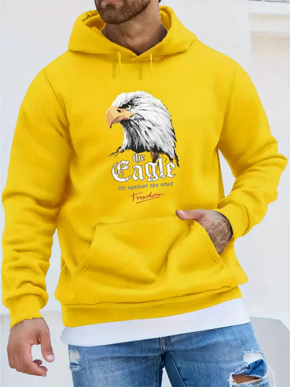 Herren Kapuzenpullover Adler Motiv Trendy