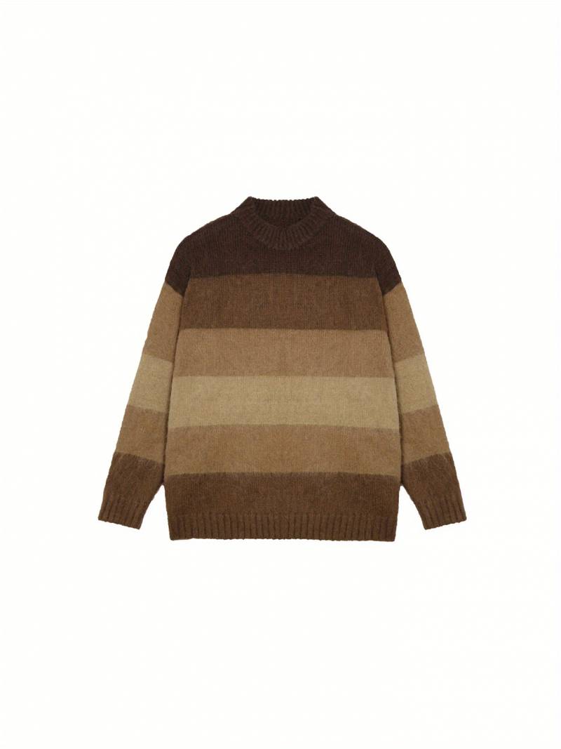 Herren Pullover Rundhals Farbblock Design