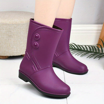 Damen Gummistiefel Wasserdicht Bequem Rutschfest