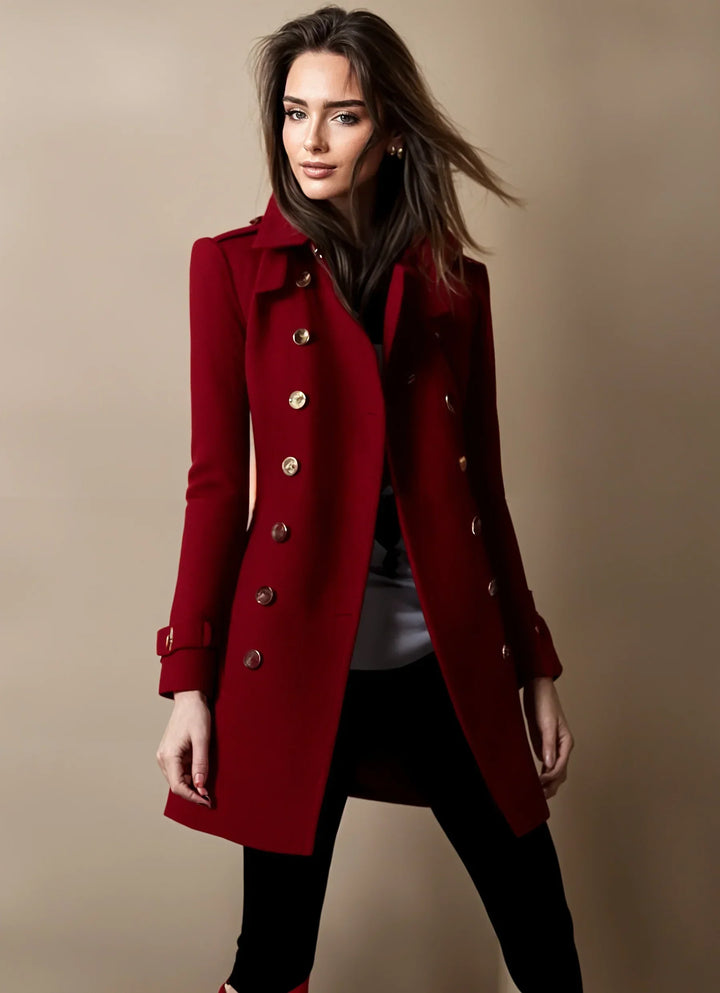 Elegante Damenwinterjacke Trenchcoat Stil