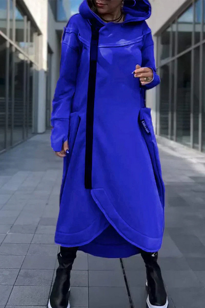 Langes Hoodie Kleid Moderner Stil