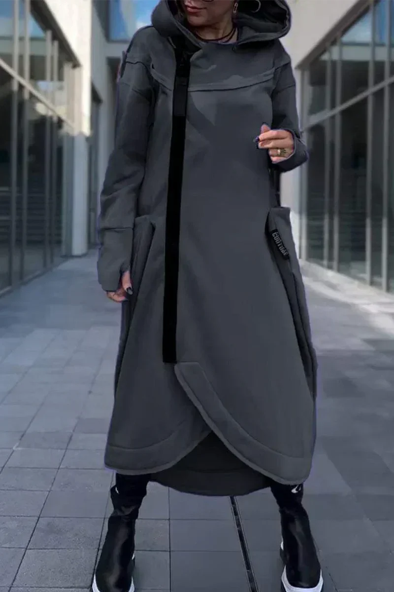 Langes Hoodie Kleid Moderner Stil