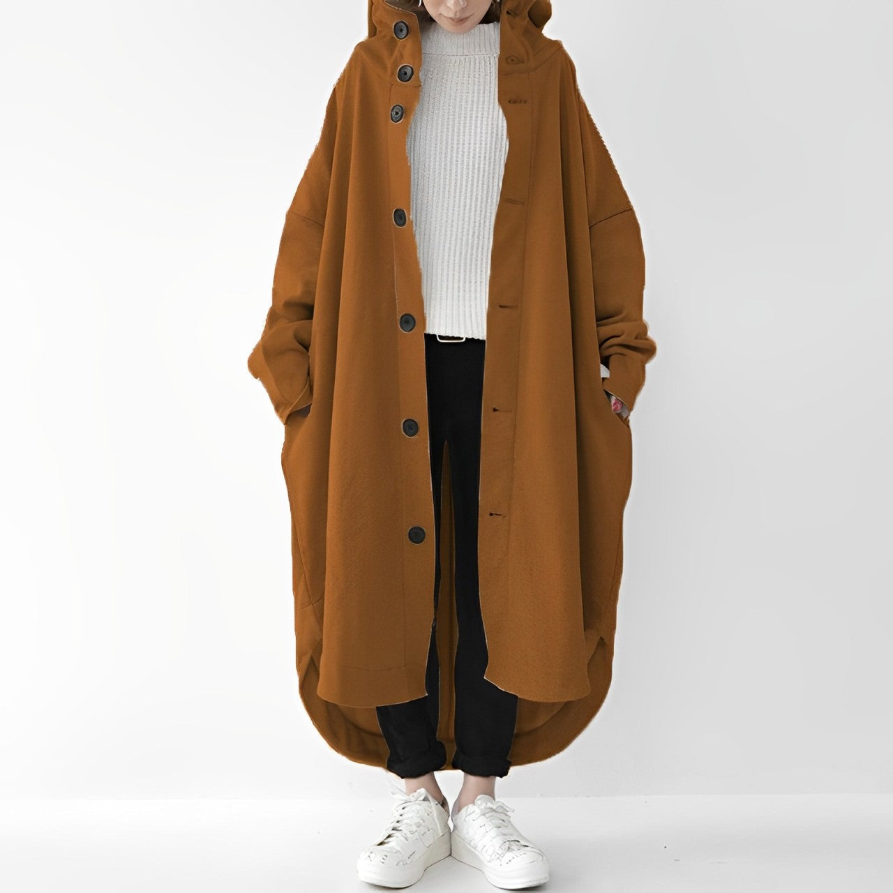 Praktischer Damen-Trenchcoat Lang