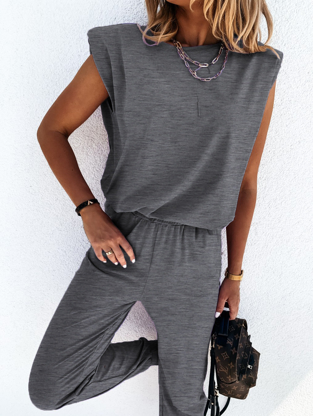 Damen Jumpsuit Bequem Elastisch Modern