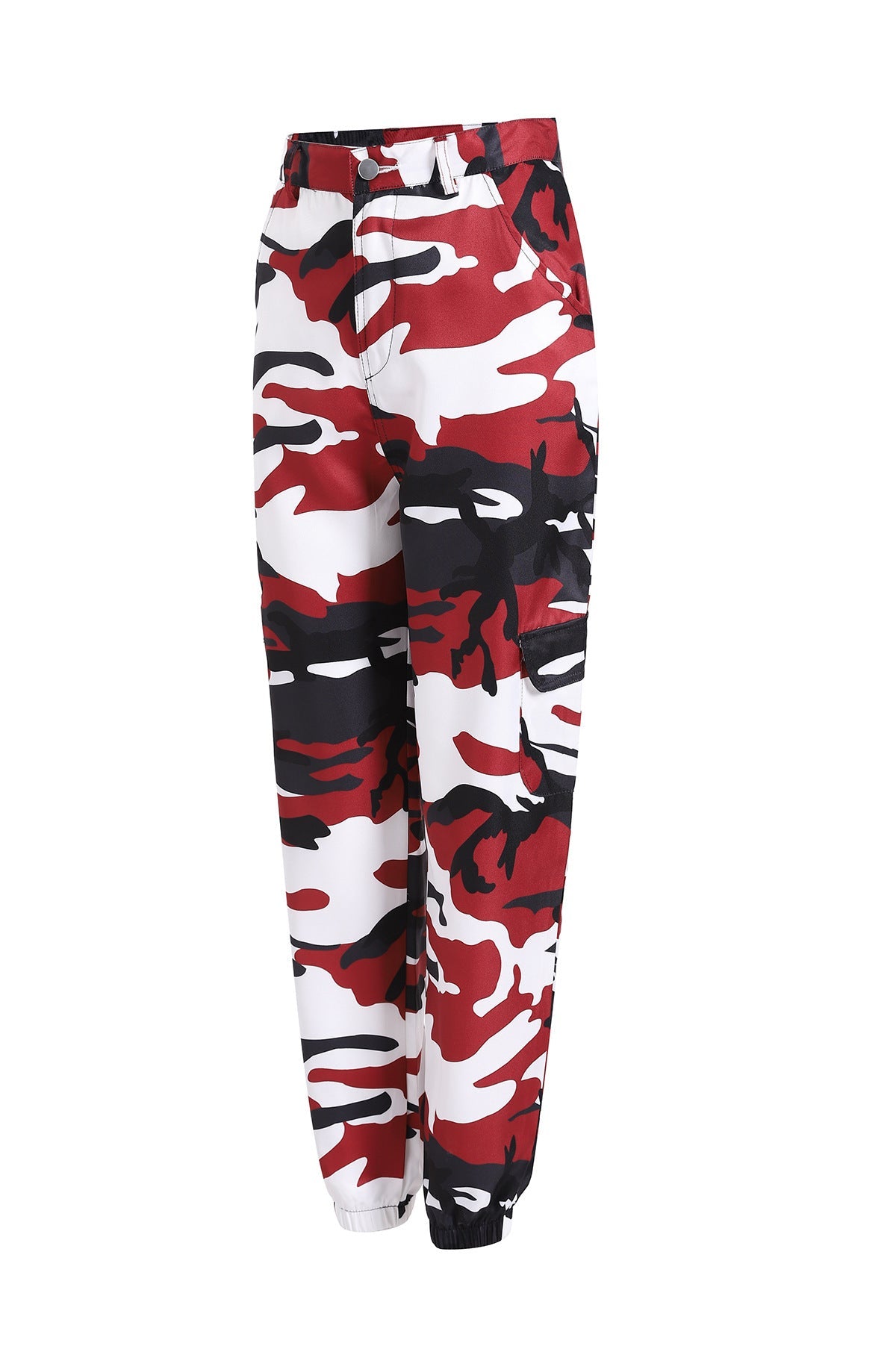Damen Cargohose Camo-Style Elastischer Bund Praktisch