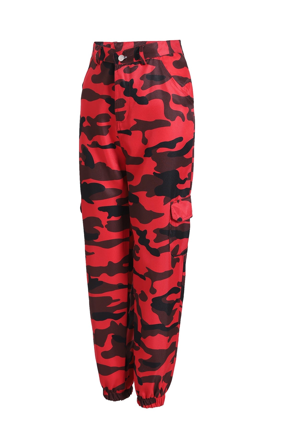Damen Cargohose Camo-Style Elastischer Bund Praktisch