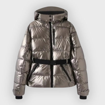 Damen Pufferjacke Mit Gürtel Stylisch