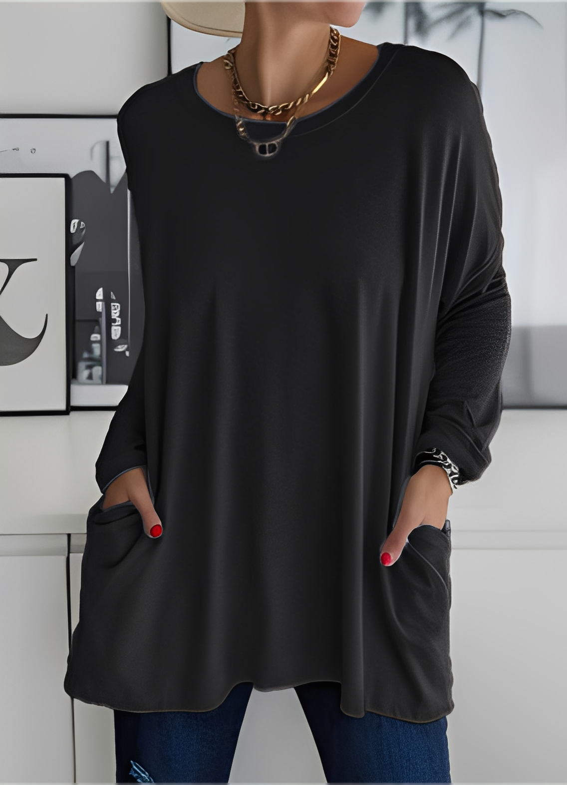 Damen Pullover Lässig Entspannt Modern