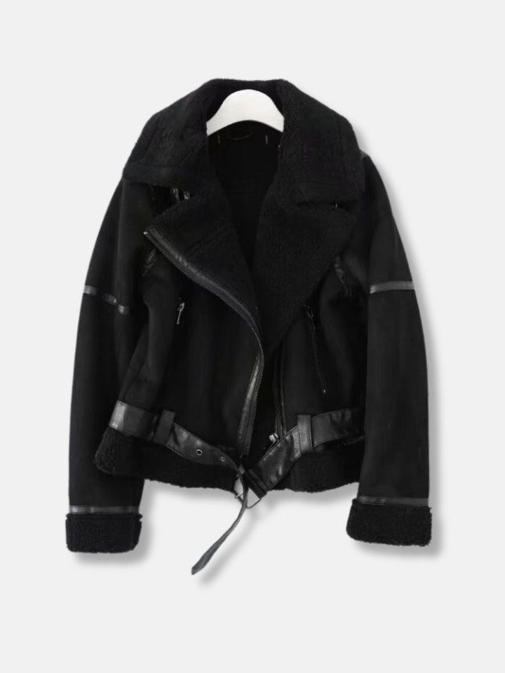 Wintermantel Damen Warm Faux-Fell-Futter